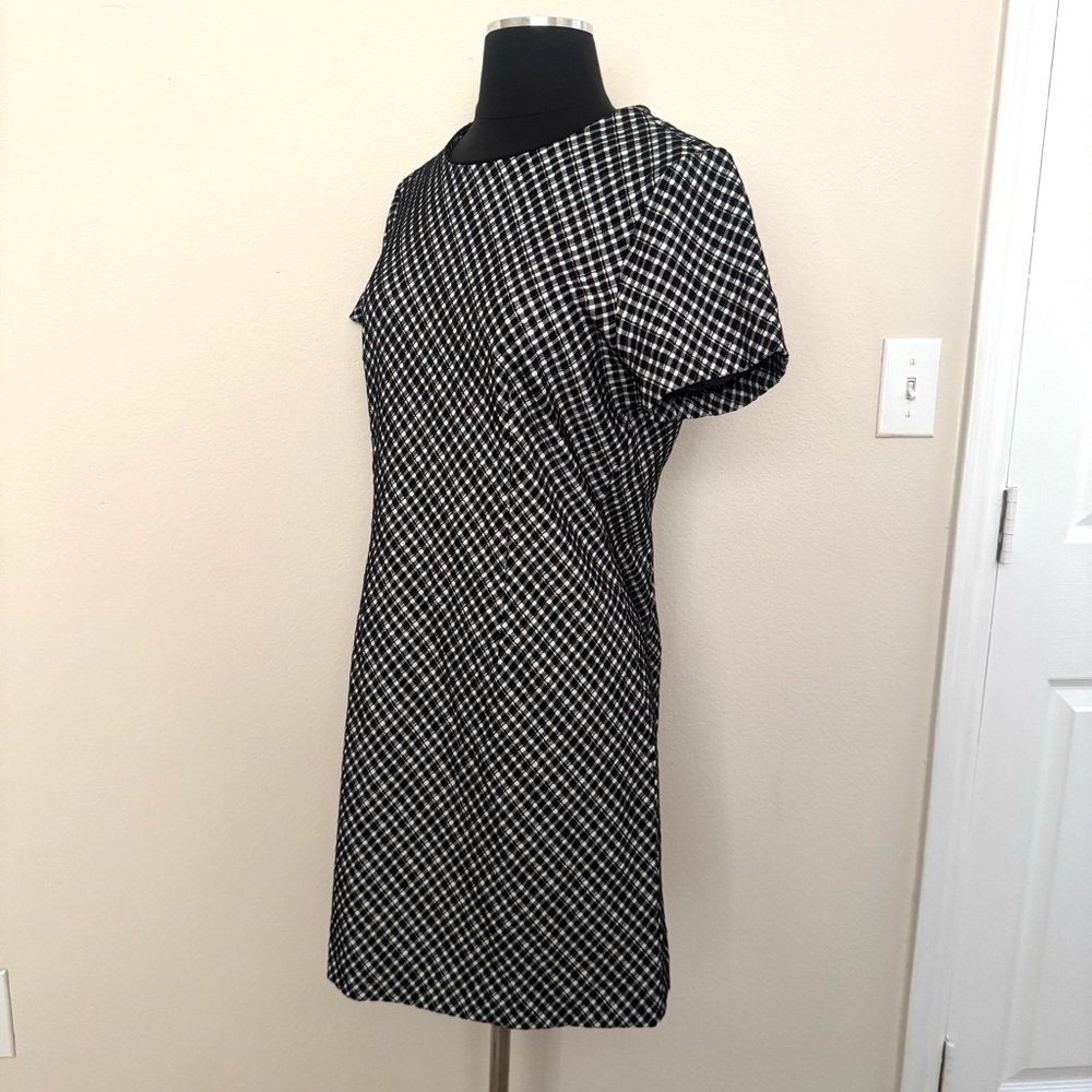 SPANX Medium Dress Ponte Stretch Mini Dress in Jacquard Black Plaid Size Medium - Picture 5 of 9